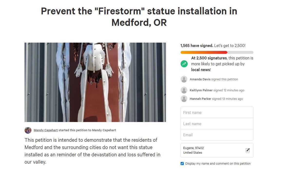 Firestorm sculpture petition.JPG